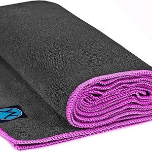 Youphoria Yoga Towel Microfiber Non Slip Yoga Mat Towel 24 x 72, Gray